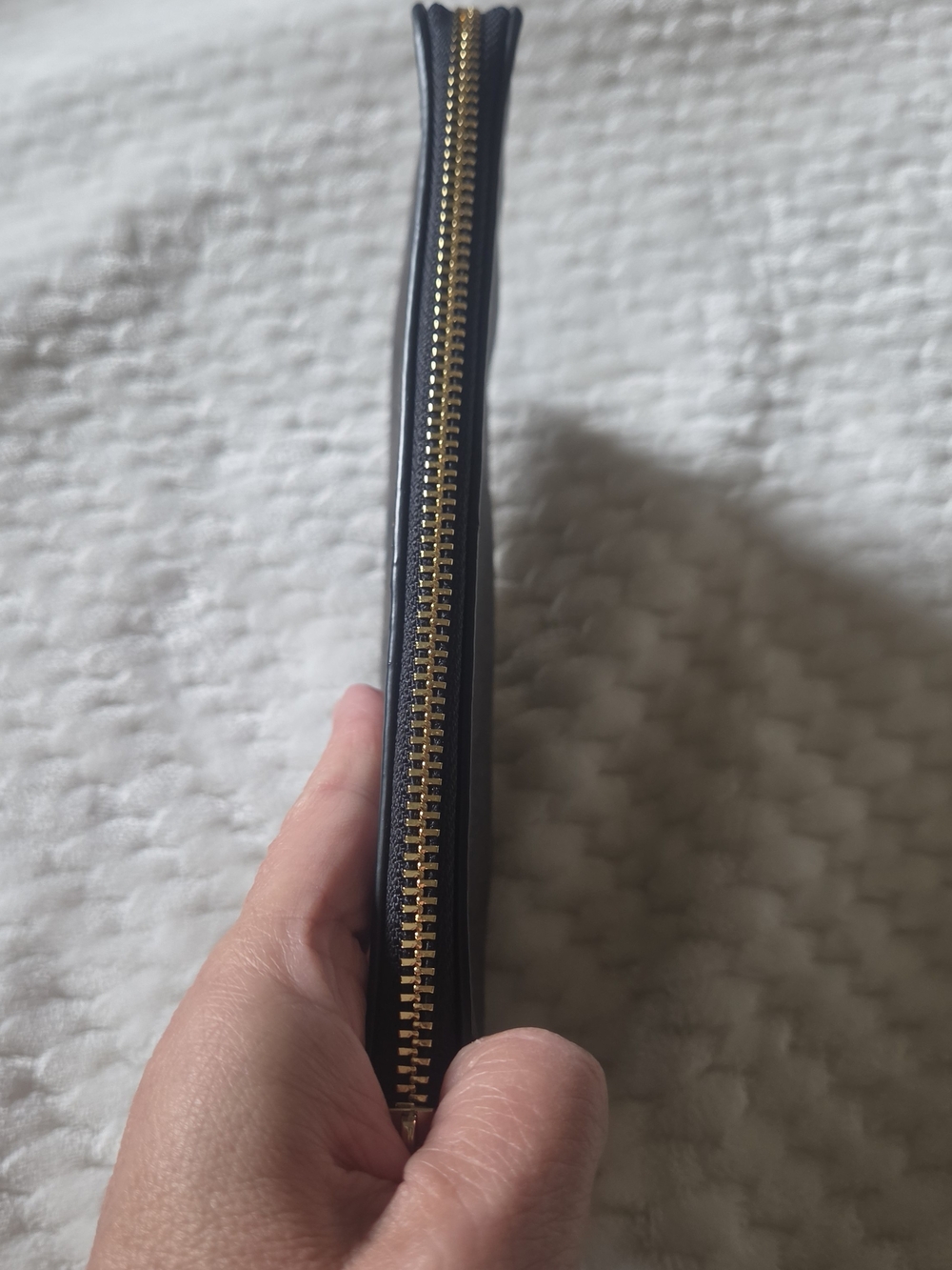 Coach Brown Black Signature Canvas Corner Zip Wristlet Gold Hardware - Picture 9 of 9